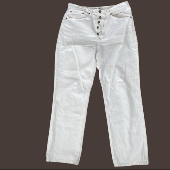 DENIM FORUM ARITZIA The 90s Joni High Rise Loose 29L altered US 31 white jeans - Picture 6 of 11